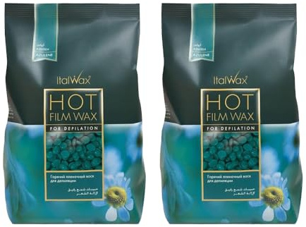 Mprofessional Heißer Filmwachs AZULENE, 1kg+1kg Pack - Effektive Haarentfernung für Kurze und Strenge Haare