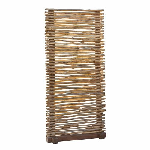 Loberon Paravent Cantebonne, natürliche Eleganz, Zeitloses Design, Sichtschutz, Outdoor, Trennwand, Merantiholz, Teakholz, braun