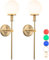 2 Pièces applique murale sans fil Télécommande,globe en verre Éclairages Lampe Murales à Batterie Rechargeable，Appliques Murales De Couloir, Appliques Murales De Chevet De Chambre