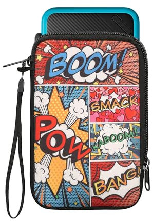 kwmobile Custodia Protettiva Compatibile con Nintendo 3DS XL - Astuccio con Chiusura Zip in Neoprene Pop Art multicolore