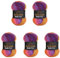 5 x 100g Wollbiene Batik Fine 500 Gramm Wolle mit Farbverlauf mehrfarbig Multicolor Strickwolle Häkelwolle (5600 lila beere orange)
