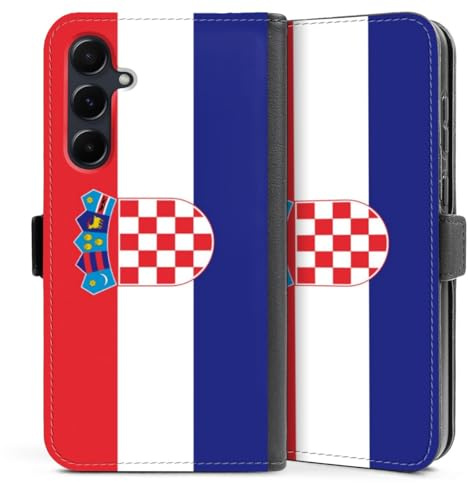 DeinDesign Klapphülle kompatibel mit Samsung Galaxy A35 5G Handyhülle aus Kunst Leder schwarz Flip Case Kroatien Flagge Flaggen