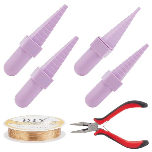 DELORIGIN DIY Wire Jig Kit Bail Making Pliers with ABS Wire Winding Towers and Round Copper Jewelry Wire Bending Pliers Wire Looping Forming Pliers Ring Bending Jewelry Tool for Jewelry Supplies