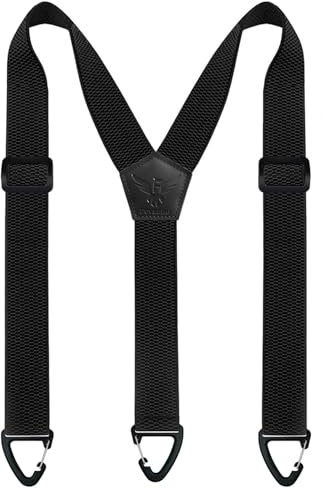 Fevaeno Hosenträger Herren Breit 4cm Anti-Rutsch-Schnalle Einstellbar und Elastische Einheitsgröße Hosenträger für Herren und Damen (Voll Schwarz)