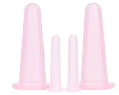 Lot de 4 Ventouse Visage,Ventouse Visage Massage Anti-rides-facial Lift Cup,Cupping Ventouse Silicone,Peuvent Lisser la Cellulite et les Poches des Fascias et Améliorer la Circulation Sanguine