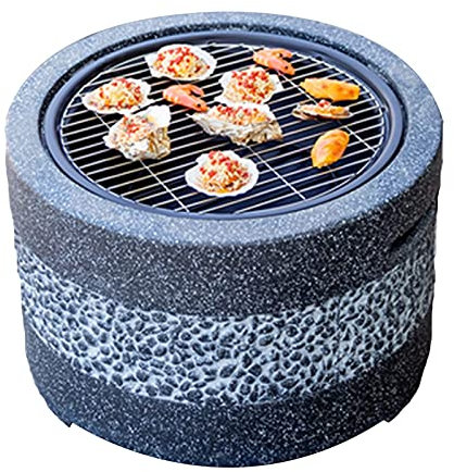 Feuerstelle für den Außenbereich, Grill-Set aus Kunststein, Gartenkamin im Hinterhof, zum Heizen von Lagerfeuern im Freien und Picknicken beim Camping, 55,5 cm