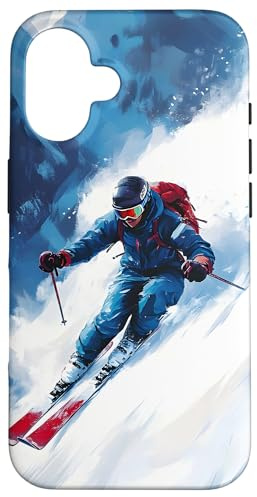 Hülle für iPhone 16 Skifahren Abenteuer Bergsport