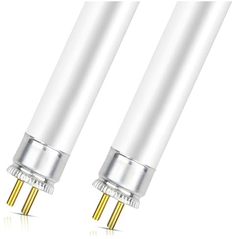 LevoLutz T5 8W 12 Fluorescent Tube, 4000K Cool White (300mm Length), High Efficiency Lamps for Strip Lights, Kitchen, Bathroom and Emergency Lighting, Pack of 2
