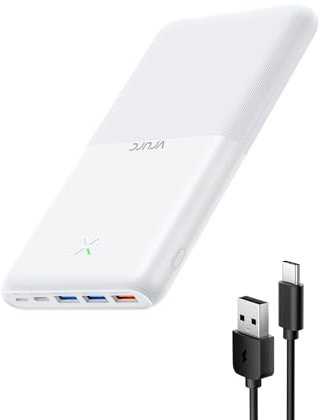 VRURC Power Bank 30000mAh 22.5W Powerbank USB C Schnelles Aufladen Externe Handyakkus mit 4 Ausgänge und 3 Eingänge Tragbares Ladegerät kompatibel mit iPhone, Huawei, Tablets usw (Weiß)