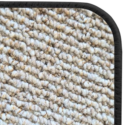 ISOCAMP® Tapis de sol compatible avec cockpit du Peugeot Boxer - Fiat Ducato - Citroën Jumper - Type 250 - Protection contre le froid - Couleur du tapis : beige - Couleur du bord de maille : noir
