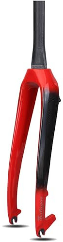 DHNCBGFZ Carbon-Starrgabel 26/27.5er Mountainbike-Gabel 29,8 Mm Gewindeloser Gabelschaft Gewindeloser Schnellspanner 9x100 Mm Universal-Fahrradgabel(Rosso)