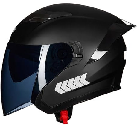 Casque de Moto Adulte avec Anti Scratch Visiere, Casque Moto Demi-Jet Homme, Casque Semi-Ouvert Casque Jet Urbain Casque Moto et Scooter Compact Femme