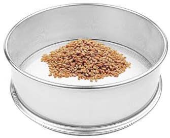 Setaccio da laboratorio in acciaio inox, setaccio da 40 cm a maglia fine per pasticceria e farina, colino rotondo per cottura, test e cottura, durevole e facile da pulire