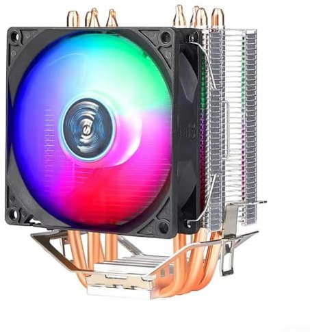 400 Pure Copper CPU Cooler, with 4 Heat Pipes Low Noise Cooling Fan Desktop Computer Radiator Heat Sink Compatible with for 1150 1155 for AMD Socket Black(A400)