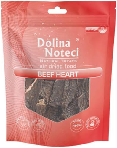 Dolina Noteci SNACKS for DOGS Healthy Nutritious Air Dried FOOD (150g, Beef Heart)