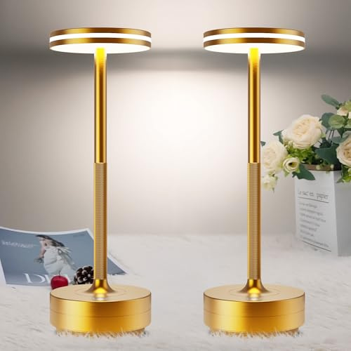 lampe de table tactile sans fil usb,5000mAh batterie rechargeable LED,2PCS | Lampe de chevet Dimmable, lumiere bureau piles, 3 températures de couleur, pour restaurant, interieur/exterieur, IP54