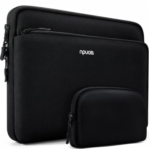 NPUOLS 15,6 Zoll Kombipaket Laptoptasche Hülle mit L-förmigem Vorderfach | Laptoptasche für 15 zoll Notebook Lenovo Thinkpad Ideapad HP ASUS Acer Dell Samsung MacBook Pro 16 M5-M1，Schwarz
