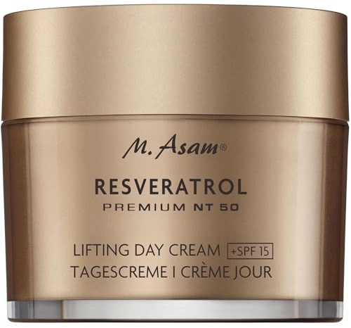 M. Asam Resveratrol Premium NT50 Longevity Lifting Day Cream SPF 15 (100ml) | Anti Aging Tagescreme für Straffere Haut, Anti Falten Wirkung