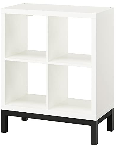 KALLAX Regal mit Untergestell, weiß/schwarz, 77x94 cm