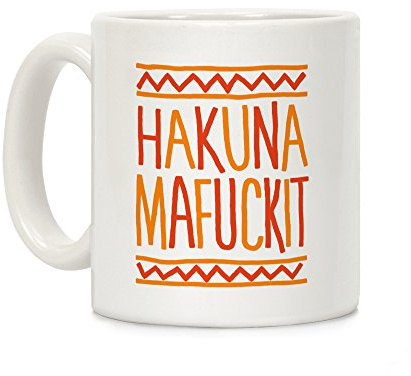 LookHUMAN Hakuna MaFit Kaffeetasse aus Keramik, 312 ml, Weiß