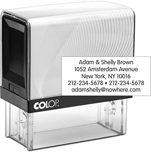 COLOP Large Size Self Inking Custom Text Stamp - Choose from Many Fonts & 15 Ink Colors