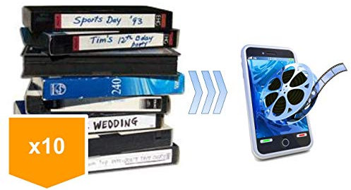 WEICHIDA 10 Pack - Video Tape Transfer and Digitization to MP4 Service (VHS, Hi8, MiniDV, Digital8, VHS-C, Beta, Audio)