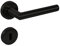Gedotec Drückergarnitur Schwarz matt [BB - Buntbart] 1x Tür Beschläge Rund-Rosette I Türgriffe Innentüren L-FORM I Türklinke für Türstärke 35 – 47 mm | Türbeschlag mit Befestigungsmaterial