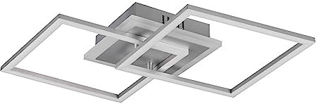 Reality Leuchten LED Deckenleuchte Venida R62793187, Metall titanfarbig, inkl. 25 Watt LED, Switch Dimmer