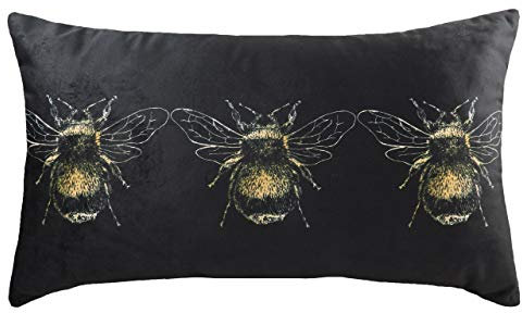 Evans Lichfield Gold-Bee Kissenbezug, Schwarz, 30 x 50 cm