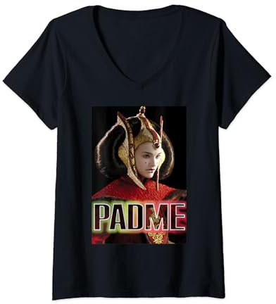 Womens Star Wars Padme Portrait Poster V-Neck T-Shirt