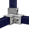 KLEMP Dreiweg Eckstück 90° Quadratische Rohrverbinder 40x40 mm Vierkantrohre Temperguss Typ 18S-40x40 mm