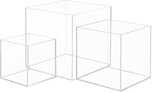 Belle Vous Klare Schaukasten Acryl (3 Pack) Acryl Vitrine 3 Unterschiedlich Große Acryl Boxen zum Ausstellen - Staubdichte Schaukasten Vitrine für Action Figuren und Sammlerstücke - Acryl Vitrine