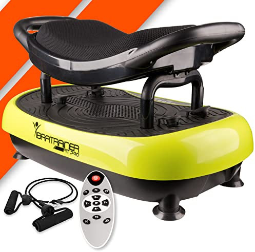 Bonplus BP | Plateforme Vibrante avec Siège | Wonder Fit | Rock n Fit | Plaque Vibrante Fitness | Combat la Cellulite | Comprend Un Bouton et des Tendeurs | Exercices pour Les Jambes
