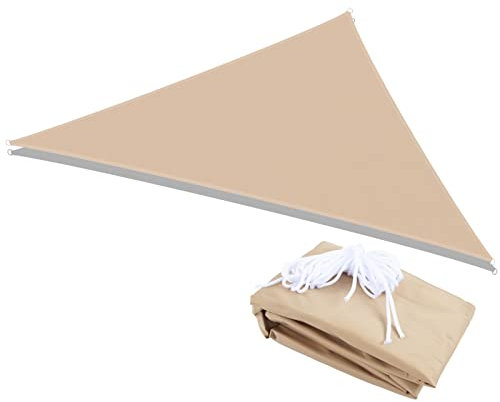 Tenda Vele ombreggianti triangolari Beige 5x5x5m + Corda/Anti UV, impermeabile