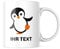 STEMPEL-FABRIK – personalisierte Tasse mit Namen – Kaffeetasse mit Wunschtext individuell gestalten – Geschenk für beste Freundin & Co – Keramiktasse beidseitig bedruckt (330 ml | Pinguin)