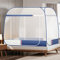 JT2D Moustiquaire pour lit, Tente Portable de Voyage Pliable avec Double Porte avec Fond pour Voyage en Plein air, bébés, Enfants et Adultes, Pas Besoin de nnnstall, Bleu 1,150 x 195 x 155 cm