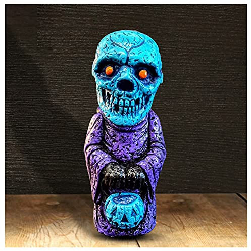 Yuemei Halloween Gruselig Skelett Schädel Zombie Statue Horrorfilm Gartenzwerge Mitternachtsritual Sammlerfiguren Horror Statuen Home Ornamente