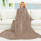 TV-Decke Kuscheldecke mit Ärmeln 170x200 cm - Coral Fleece Tagesdecke Super Weich Warm - Beige