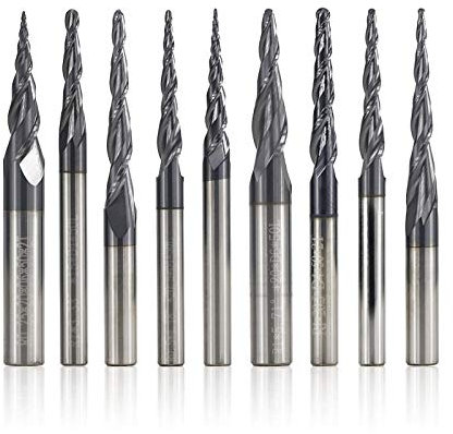 2 Flöte Kugelkopf Konische Schaftfräser Hartmetallfräser 1 Stück Konische Fräser Holz Metall Fräser-R2.0x60xD6x100