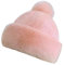 iSpchen Damenmütze Fellmütze Kunst Pelz Mütze Kunstpelzmütze Winter Warme Mütze Kunstfell Wintermütze Bommel Ohrenschutz Cap Mütze,Rosa