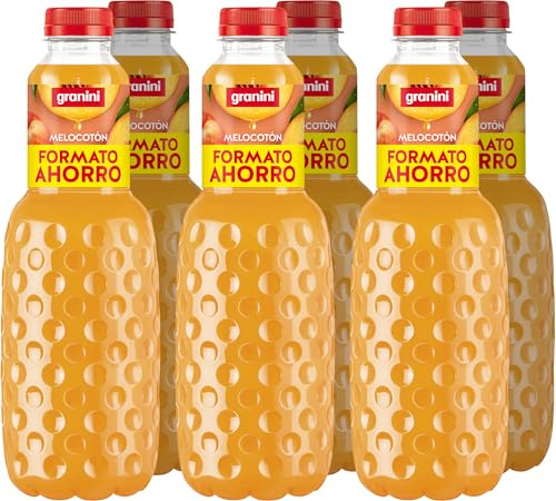 Granini - Néctar de Melocotón a partir de Zumo de melocotón Pack 6 x 1,5L Formato Ahorro