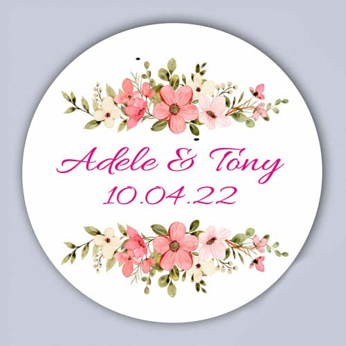 100 Tag Adesivi personalizzati per matrimonio, con nome e data, etichette adesive per sposi,nozze, wedding - PERSONALIZZALO QUI (20)