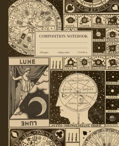 Composition Notebook College Ruled: Tarot Astrology Vintage Cover | Celestial Galaxy Witchy Aesthetic Journal For Back To School, Office, Work | Wide Lined