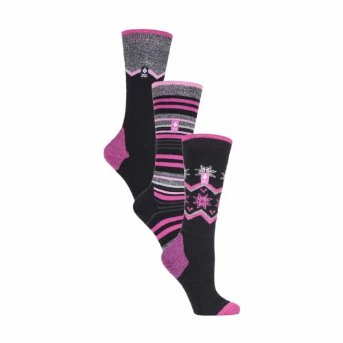 HEAT HOLDERS 3er Pack Damen Winter Skisocken Warm Gepolstert Isoliert Snowboard Kniestrümpfe für Damen (37-42, Mix 1)