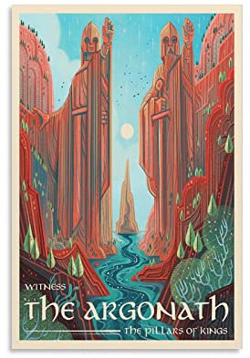 JIANGUAN The Argonath – See Middle Earth LOTR Poster – Retro Vintage Poster Leinwand Kunstdrucke Poster Foto Bild Malerei Poster Raumdekoration 40 x 60 cm