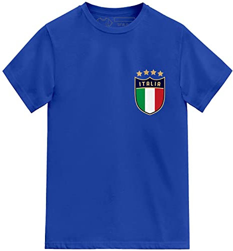 FOOTEEZ Maillot de football Italie pour enfant, Royal Blue, 12-13 ans