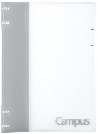 Kokuyo Campus - Taccuino ricaricabile, formato B5, 5 x 5 cm, con pagina titolo personalizzabile, capacità 40 fogli, adatto per fogli sfusi a 26 fori, grigio (RU-NP704M)