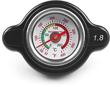 Kühlerdeckel, 1,8 bar Kühler-Ausdehnungs-Wassertankdeckel mit Temperaturanzeige, kompatibel für Honda Yamaha Kawasaki Suzuki Polaris Ranger Husqvarna Motorrad Dirt Bike ATV Modelle