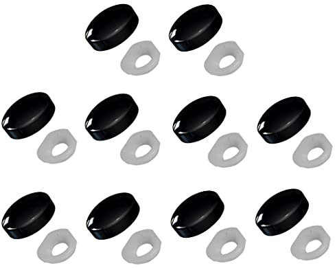 TERF® Black Two Piece Snap On Plastidome Cap 15mm (5/8 Inch) Diameter Clip On Plastic Dome Covers for Ø 6g - 8g (3.5mm - 4mm) Screw Size - Pack of 10