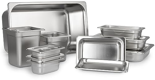 Morleos GN 1/9 150 mm - 1,4 L Gastronormbehälter aus rostfreiem Edelstahl 176 x 108 mm | stapelbar & rostfreier GN Behälter | Gastronomie-, Event- & Catering Zubehör aus robusten 0,7 mm Stahl
